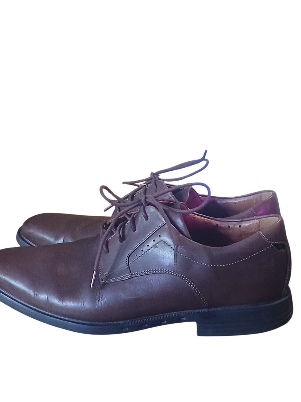 CLARK'S 1825 UNSTRUCTURED LEATHER DERBY OXFORDS BROWN CLASSIC MEN'S SIZE 11